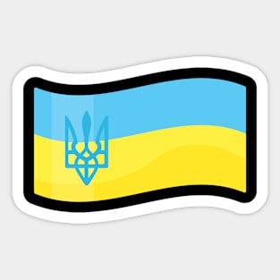 Tryzub Ukraine Flag Sticker